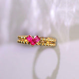 Pinkish Spinel Heart Ring - 18K Yellow Gold