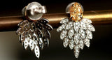 Fancy Yellow Diamonds Leaf Design Earrings in 18K Yellow Gold