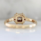 1ct Champagne Diamonds Cushion Rose Cut 14K Gold Engagemen Ring