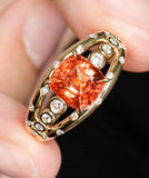 3.5ct Orange Golden Spinel 18K Yellow Gold Ring