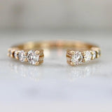 Open Cuff Diamonds Ring in 18K Yellow Gold