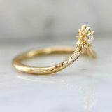 Comet Diamond 18K Yellow Gold Chevron Stackable Ring
