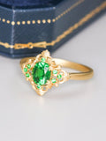 Tsavorite Free Form Ring in 18K Yellow Gold