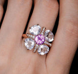 1.55ct Purple Sapphire 18K Rose Gold Ring with Diamonds