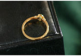 Emerald Cabochon Cut Vintage Ring - 18K Yellow Gold