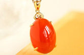 Huge Southern Red Agate Necklace - 18K Yellow Gold