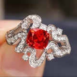 1.1ct Red Spinel & Diamond Ring - 18K White Gold