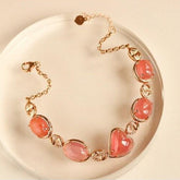 21.5ct Rhodochrosite & Diamond Bracelets in 18K Gold