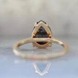 2ct Pear Rose Cut Grey 18K Yellow Gold Wedding Ring