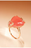 18ct Rhodochrosite Heart Shape Ring in 18K Gold