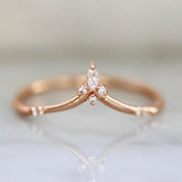 Perfect Marquise Diamond Chevron Ring in 14K Rose Gold