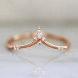Perfect Marquise Diamond Chevron Ring in 14K Rose Gold