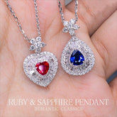 Superior Ruby & Sapphire 18K Gold Ballerina Pendant