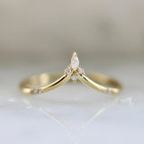 Perfect Marquise Diamond Chevron Ring in 14K Rose Gold