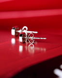 Rectangle White Sapphire Emerald Cut Studs - 18K White Gold