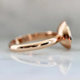 Trillion Cut Peach Sapphire Diamonds 14K Rose Gold Ring