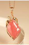 16.5ct Rhodochrosite 18K Yellow Gold Pendant with Diamonds