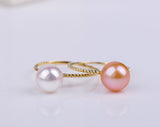 Japan Akoya Pearl 18K Yellow Gold Twisted Ring
