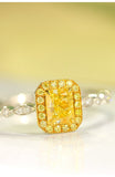 Fancy Yellow Diamonds Ring in 18K Two Tone Gold