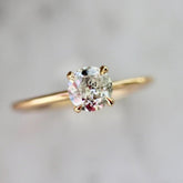 1.15ct Stella Salt & Pepper Round Brilliant Cut 18K Gold Wedding Ring