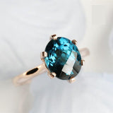8x10mm London Blue Topaz Ring in 18K Yellow Gold