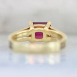2ct Rubellite Tourmaline Diamond Ring - 18K Yellow Gold
