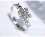 Invisible Set White Diamond Wedding Ring in 18K White Gold