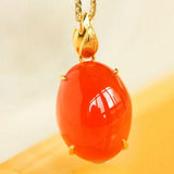 Southern Red Agate Necklace - 18K Yellow Gold