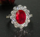 Stunning 3.2ct Pigeon Blood Ruby & Diamond Ring in 18K Gold