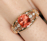 3.5ct Orange Golden Spinel 18K Yellow Gold Ring