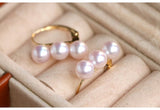 6mm Six Akoya Pearl 18K Yellow Gold Earrings