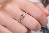 Sparkle Purple Spinel Ring in 18K Yellow Ring with Cluster Diamonds