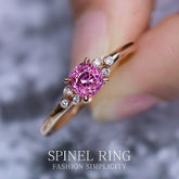 Superior Purple Spinel Flush Set Diamond Ring in 18k Yellow Gold