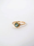 Drea II - Sapphire 18K Yellow Gold Ring with Side Diamonds