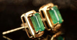 1.15ct Emerald 18K Yellow Gold Pairs Earrings