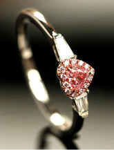 Pink Diamond Heart Cut Ring - 18K White Gold