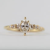 Marquise Cut Diamond Stackable Ring in 18K Yellow Gold