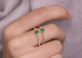 Colombia Emerald 18K Matter Finish Band Ring