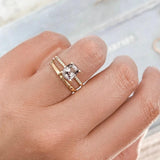 Bamboo Design Band Ring in 14K White Gold