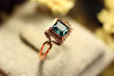 2.03ct Blue Tourmaline Diamond Ring - 18K Yellow Gold