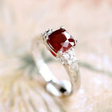 2.07ct Pigeon Blood Ruby Cushion Ring in 18K White Gold