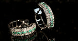 Paraiba Tourmaline with Full Diamond Pave Earrings in 18K White Gold