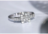 Invisible Set White Diamond Wedding Ring in 18K White Gold