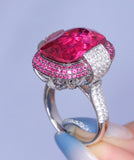 15.68ct Rubellite Diamond Ring - Platinum 950