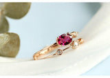 Pink Tourmaline & Diamond Stacking Ring in 18K Rose Gold