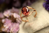3ct Oval Red Tourmaline Ring in 18K Yellow Gold