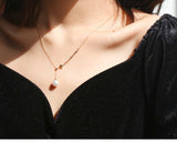 8mm Akoya Pearl & Green Tourmaline Necklace - 18K Yellow Gold