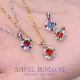 Jedi Red Spinel Necklace with Diamonds in 18K Gold