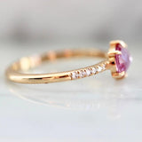 1ct Hot Pink Sapphire Ove Cut 18K Yellow Gold Ring