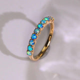 Cabochon Opal 18K Yellow Gold Band Ring